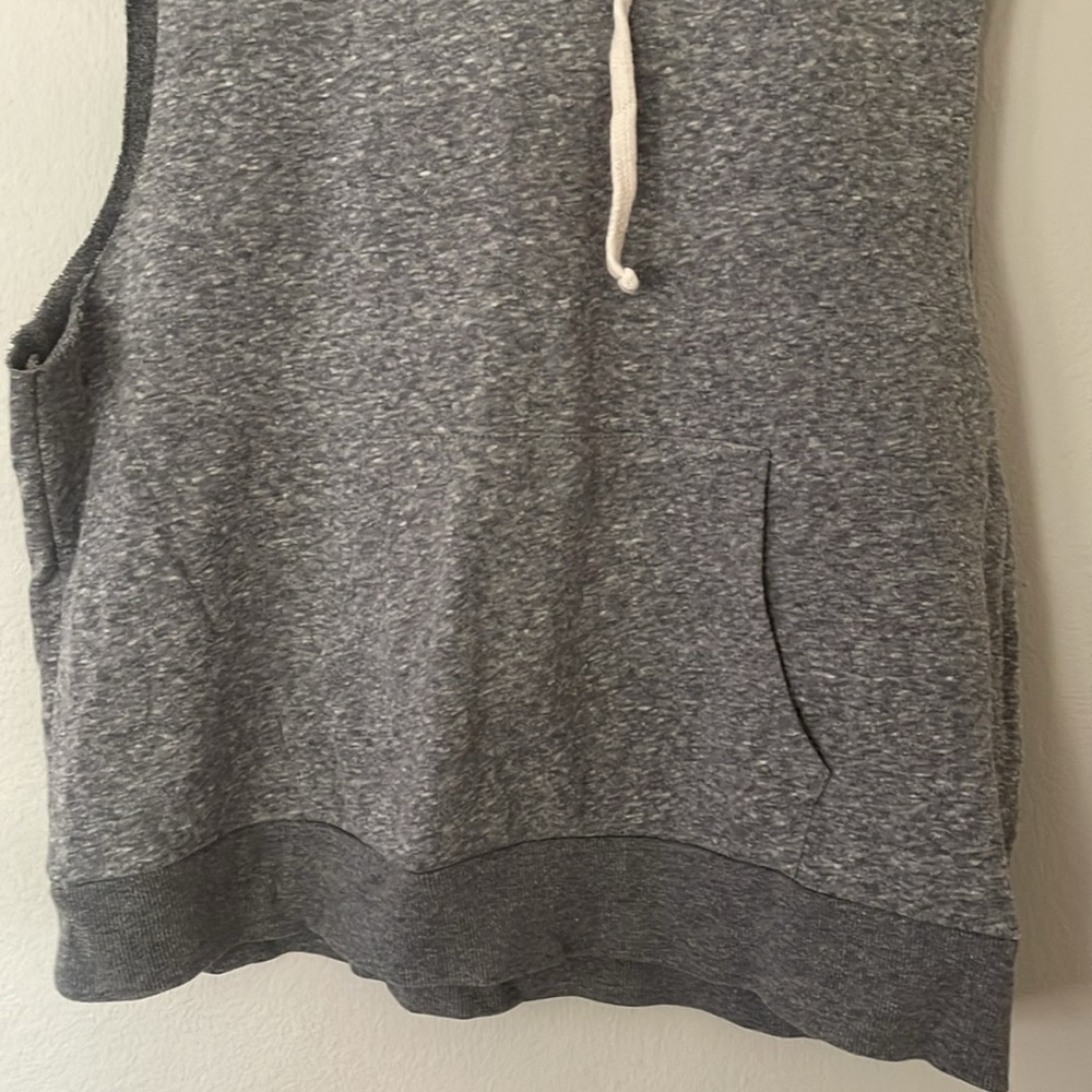 Gray Sleeveless Hoodie Size L - Picture 3 of 4